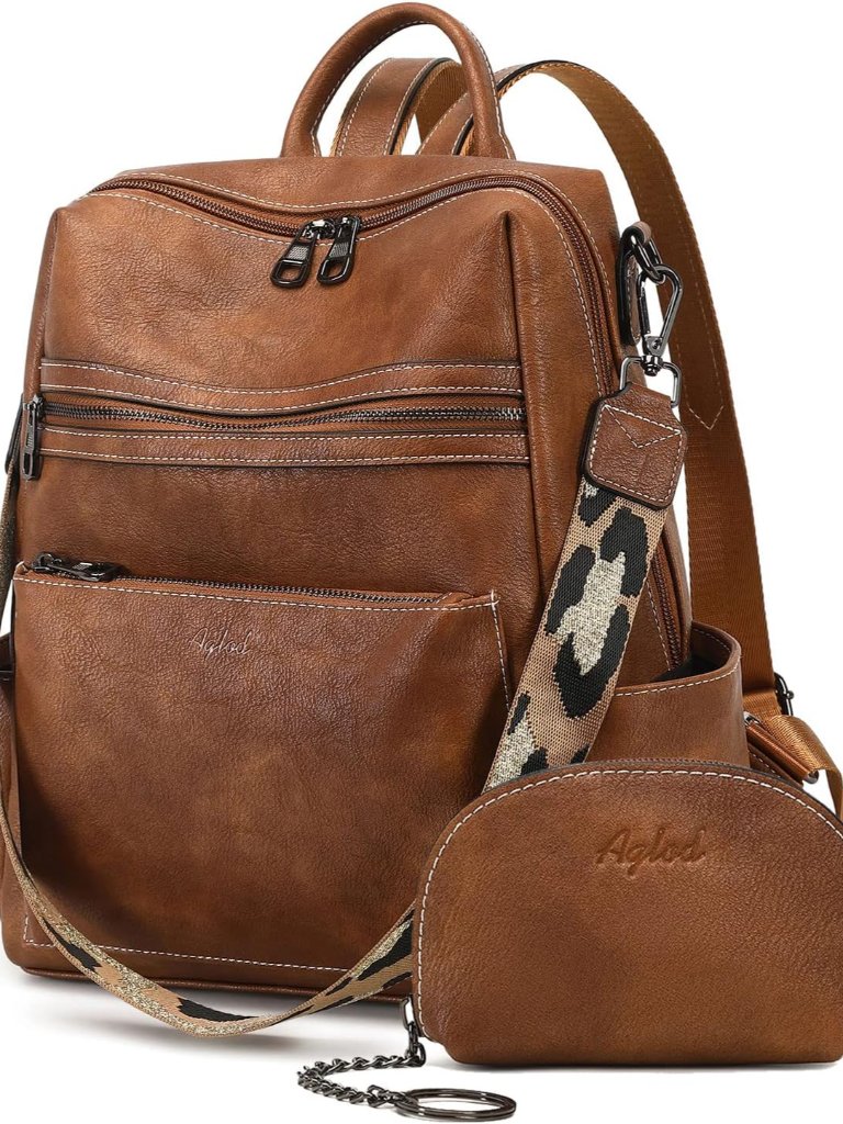 Leather Backpack Purse For Women Designer Ladies Shoulder Bag Fashion Faux Work